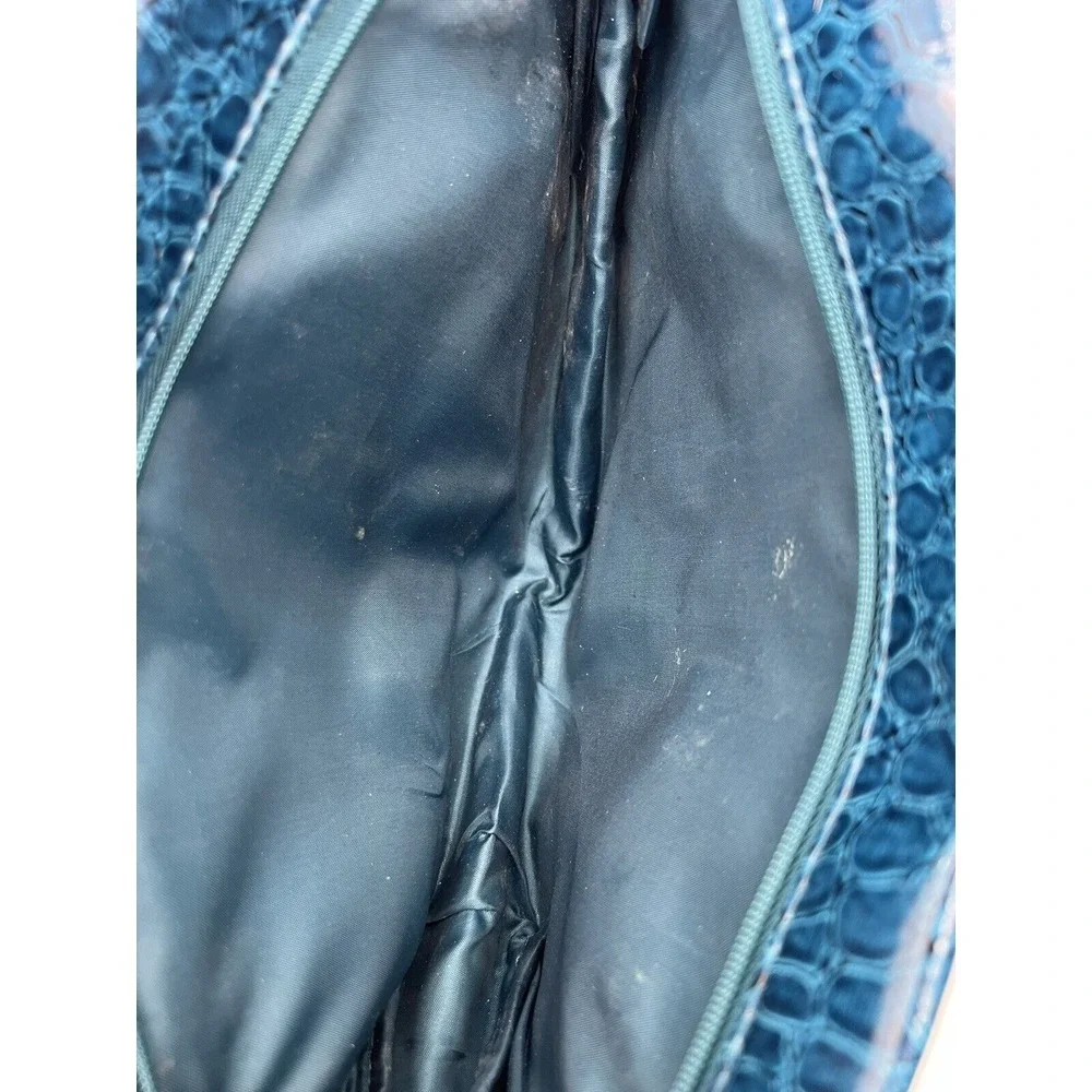 Estée Lauder Makeup Bag Shiny Blue Faux‎ Alligator Skin